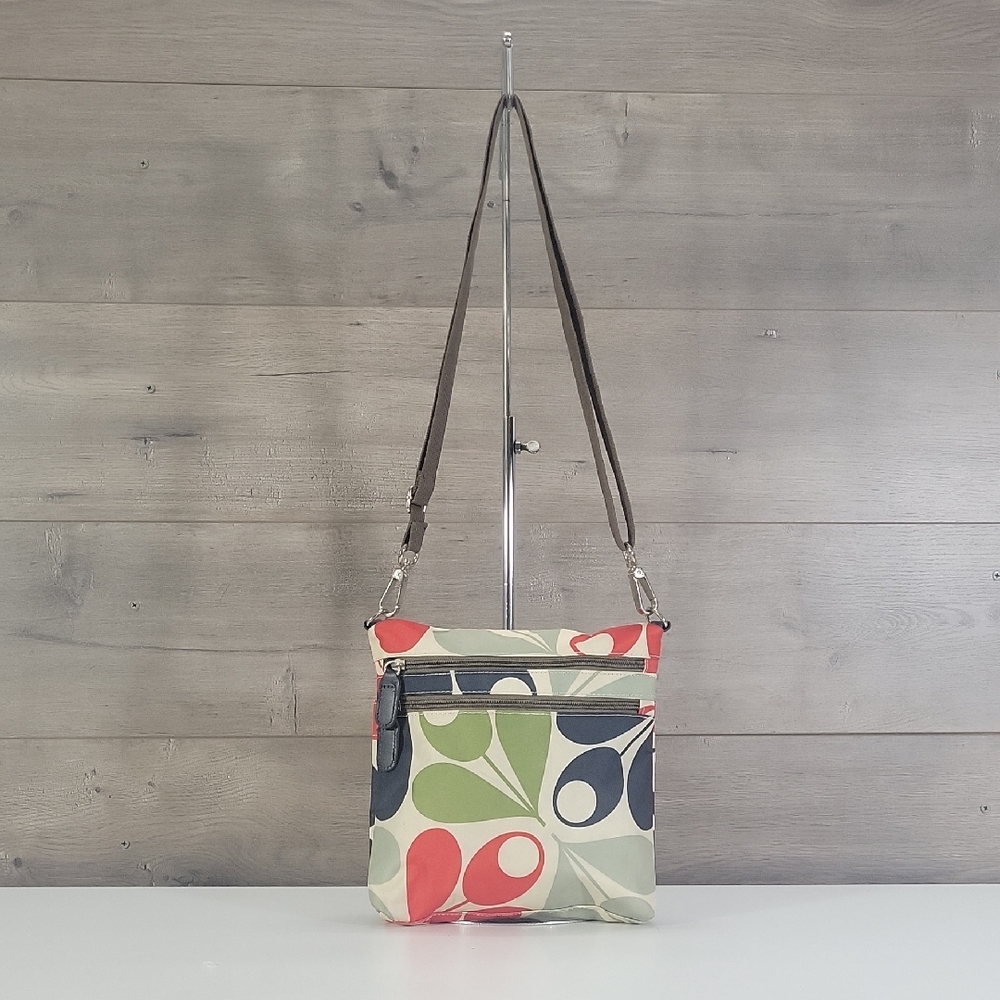 Orla Kiely Target Crossbody Bag with Retro Leaf Print - Multicolor